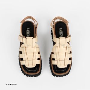 Labucq Boomer Sandals Cream Size 38